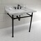 Fauceture KVPB36M8SQ0ST 36" Carrara Marble Vanity Top with Stainless Steel Legs, Marble White/Matte Black KVPB36M8SQ0ST - alternate 5